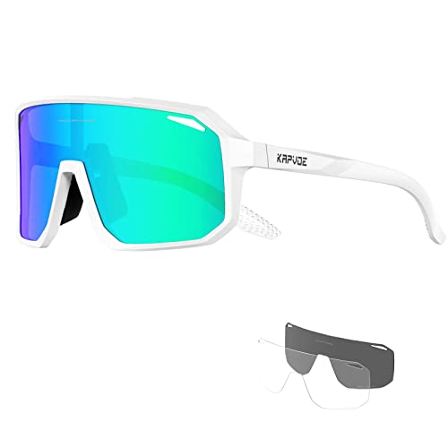 KAPVOE Gafas de Ciclismo Polarizadas Hombre Gafas MTB TR90 Gafas...