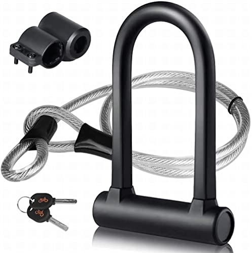 DINOKA - Candado para bicicleta en U y cable de acero flexible...