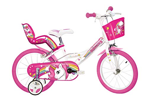 Dino Bikes Unicorn Bicycle Unicornio, Niñas, Blanco y Rosa, 16...