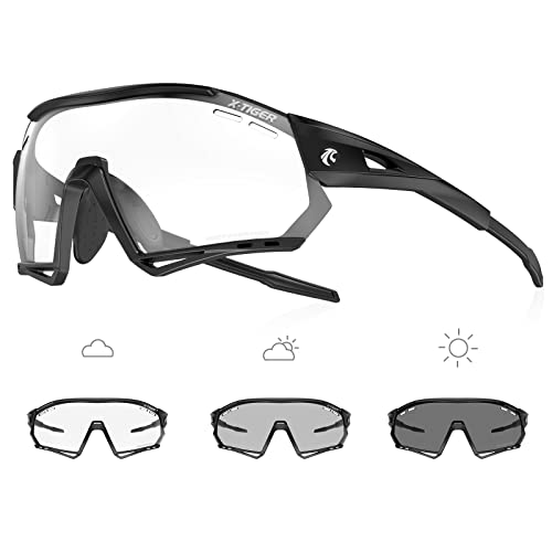 X-TIGER Gafas Ciclismo Hombre Fotocromáticas Con TR90 Gafas MTB...