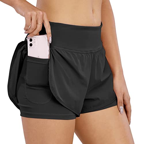 COTOP Pantalones Cortos de Running para Mujer, 2 en 1 Short...