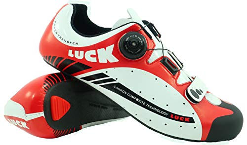 LUCK Plus Zapatillas de Ciclismo Carretera, Adultos Unisex, Rojo,...*