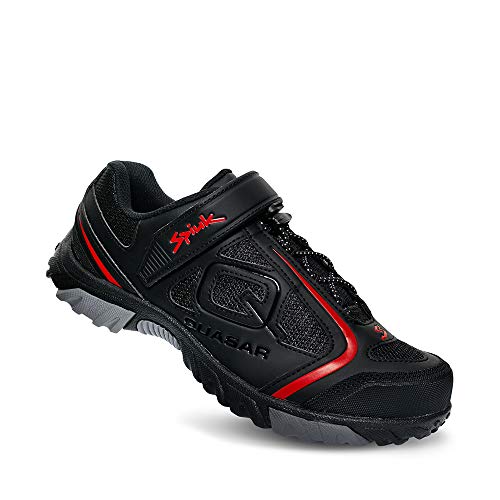 Spiuk Quasar MTB Zapatilla, Unisex Adulto, Negro Mate/Rojo, 48*