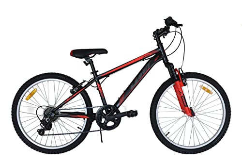 Umit XR Bicicleta, Juventud Unisex, Negro-Roja, 24'