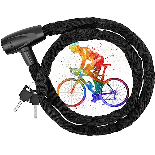 Husgw Cadena de bicicleta antirrobo con 2 Candados, cubierta...