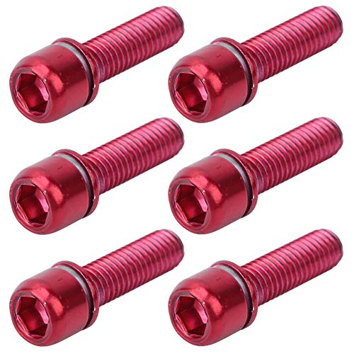 Alomejor1 Tornillos de vástago de Bicicleta 6Pcs/Set M5x18mm...