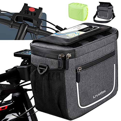 Lruvdox Bolsa Manillar Bicicleta 5L con Adaptador para Bicicletas...