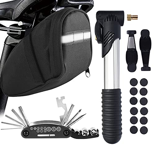 MASPODER Bolsa Bicicleta Sillin, Kit Herramientas Bicicleta, con...