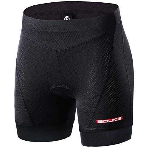 Souke Sports Pantalon Corto Ciclismo Mujer 4D Acolchado,...