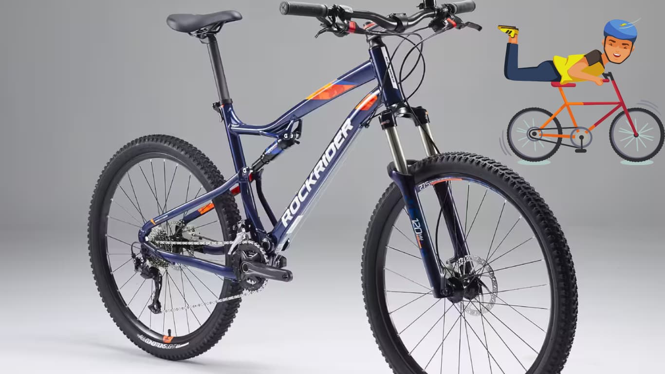 Bicicleta de montaña 27,5" doble suspensión Rockrider ST 540 S azul naranja