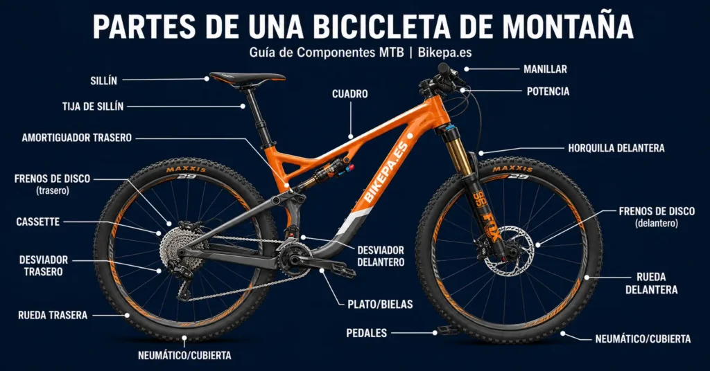 Partes de una Bicicleta de Montaña: Guía de Componentes MTB