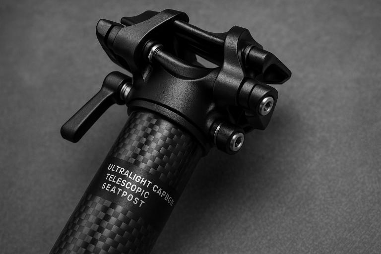 Detalle técnico del tubo exterior de carbono T700 y el cabezal ultraligero de la Vertical HELIUM RACE
