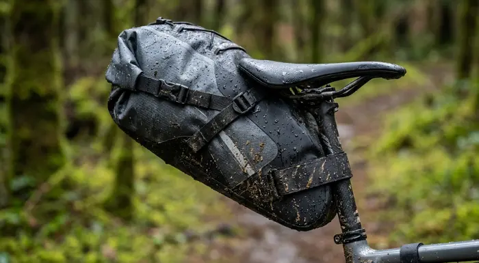 bolsa para asiento de bici de color negro