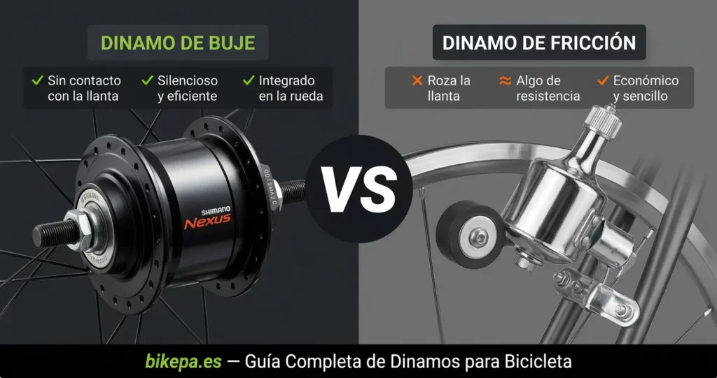 Tipos de dinamo buje vs fricción
