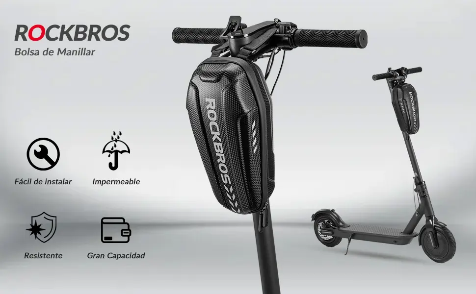 Bolsa impermeable ROCKBROS para manillar de patinete eléctrico 2L/3L