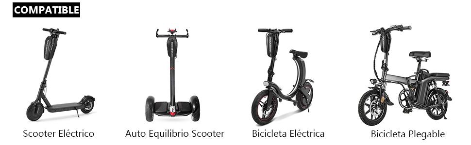 Montaje con velcro ajustable en manillar de patinete eléctrico