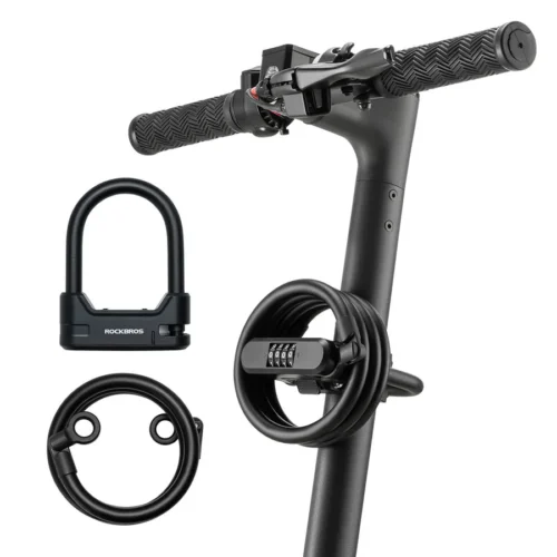 Candado en U de Combinación ROCKBROS + Cable de Seguridad (1.1m)