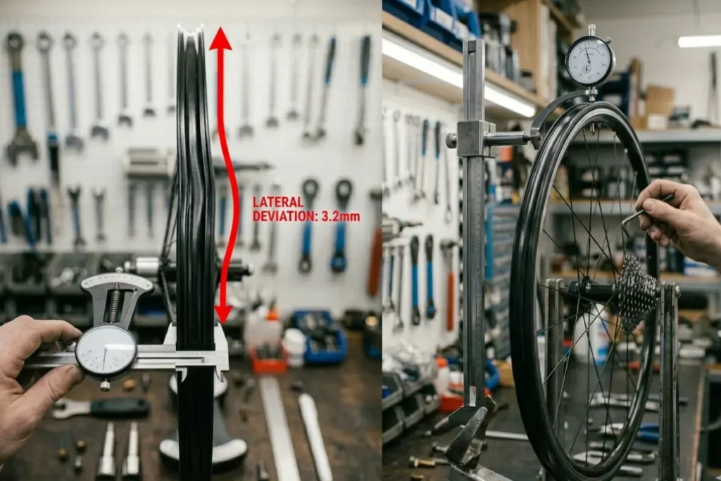 Como centrar una rueda de bicicleta Tipos de descentrado
