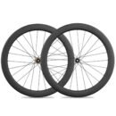 Juego de ruedas de carbono Bikepa perfil 55mm para ciclismo de carretera y gravel, montaje artesanal.
