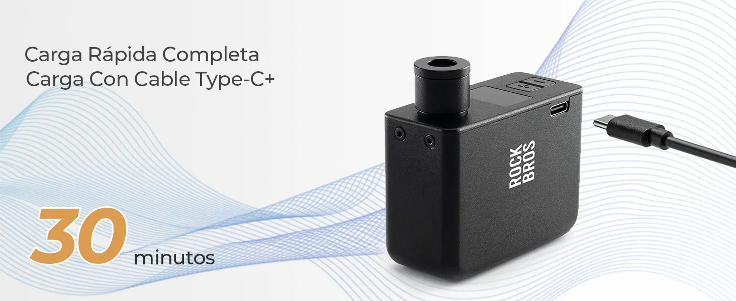 Bomba electrica para bicicleta MINI AS1 Pro Carga Rapida Completa Carga Con Cable Type C