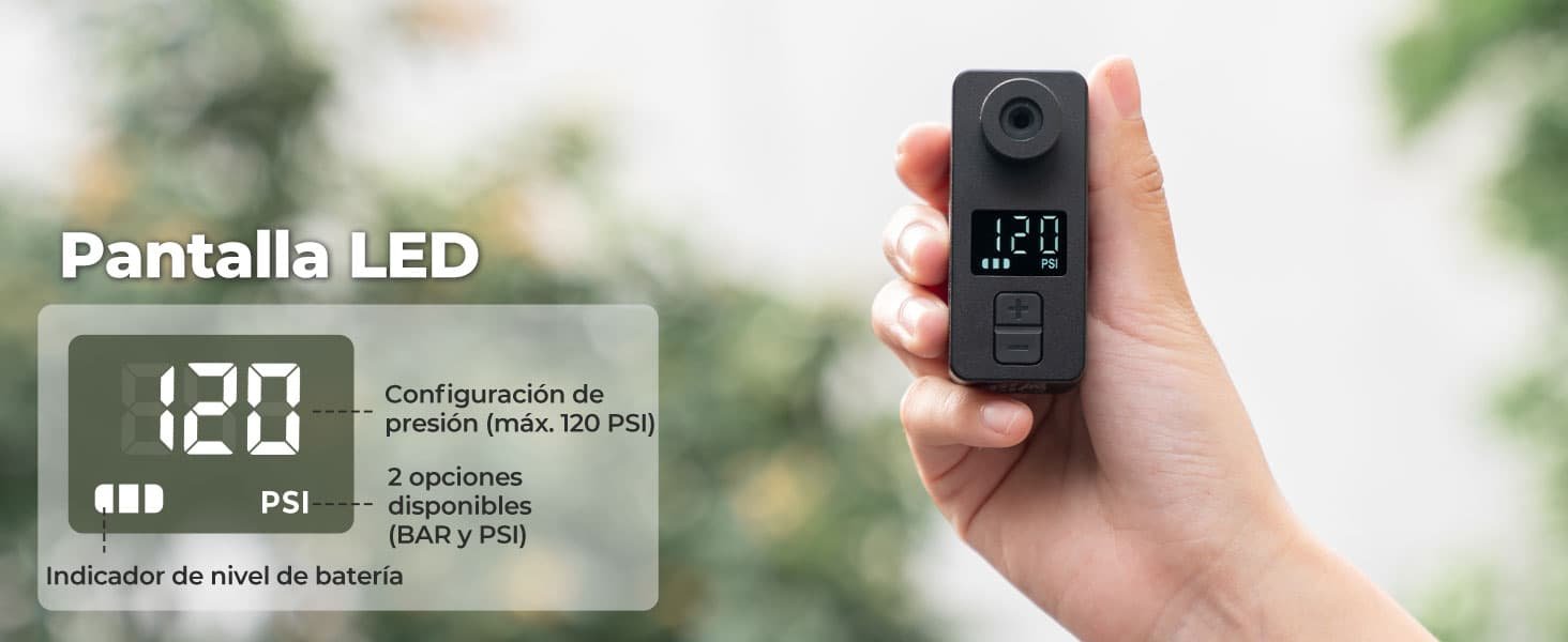 Bomba electrica para bicicleta MINI AS1 Pro Pantalla LED