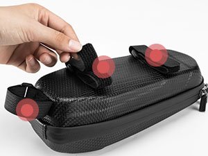Sistema de fijación con velcro ajustable de la bolsa ROCKBROS al cuadro de la bicicleta