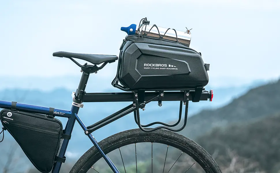 Bolsa trasera ROCKBROS para bicicleta tipo alforja de 9 litros montada en portaequipajes