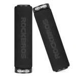 Puños de espuma negra de alta densidad con abrazaderas de aluminio lock-on para bicicleta