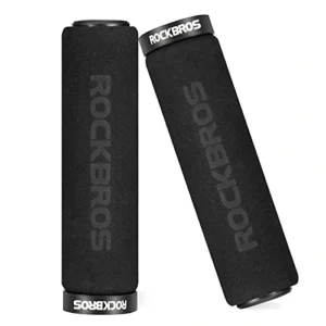 Puños de espuma negra de alta densidad con abrazaderas de aluminio lock-on para bicicleta
