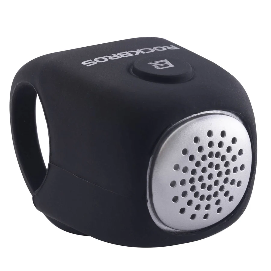Timbre Electrónico ROCKBROS para Bicicleta (CB1709) | 75dB, 3 Sonidos, IPX4 y Ajuste de Silicona 1 Timbre electrónico para bicicleta ROCKBROS, resistente al agua IPX4