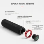Puños de espuma negra de alta densidad con abrazaderas de aluminio lock-on para bicicleta